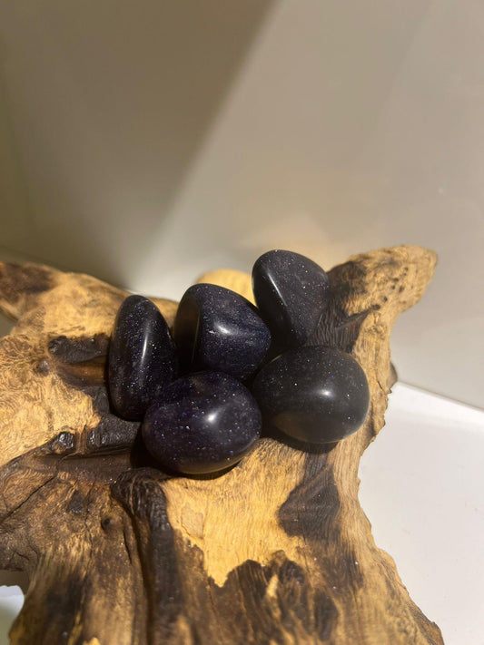 Blue Goldstone - Tumble Stone - Crystals By Astraea