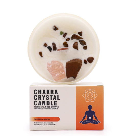 Chakra Crystal Candle - Sacral Chakra - Crystals By Astraea