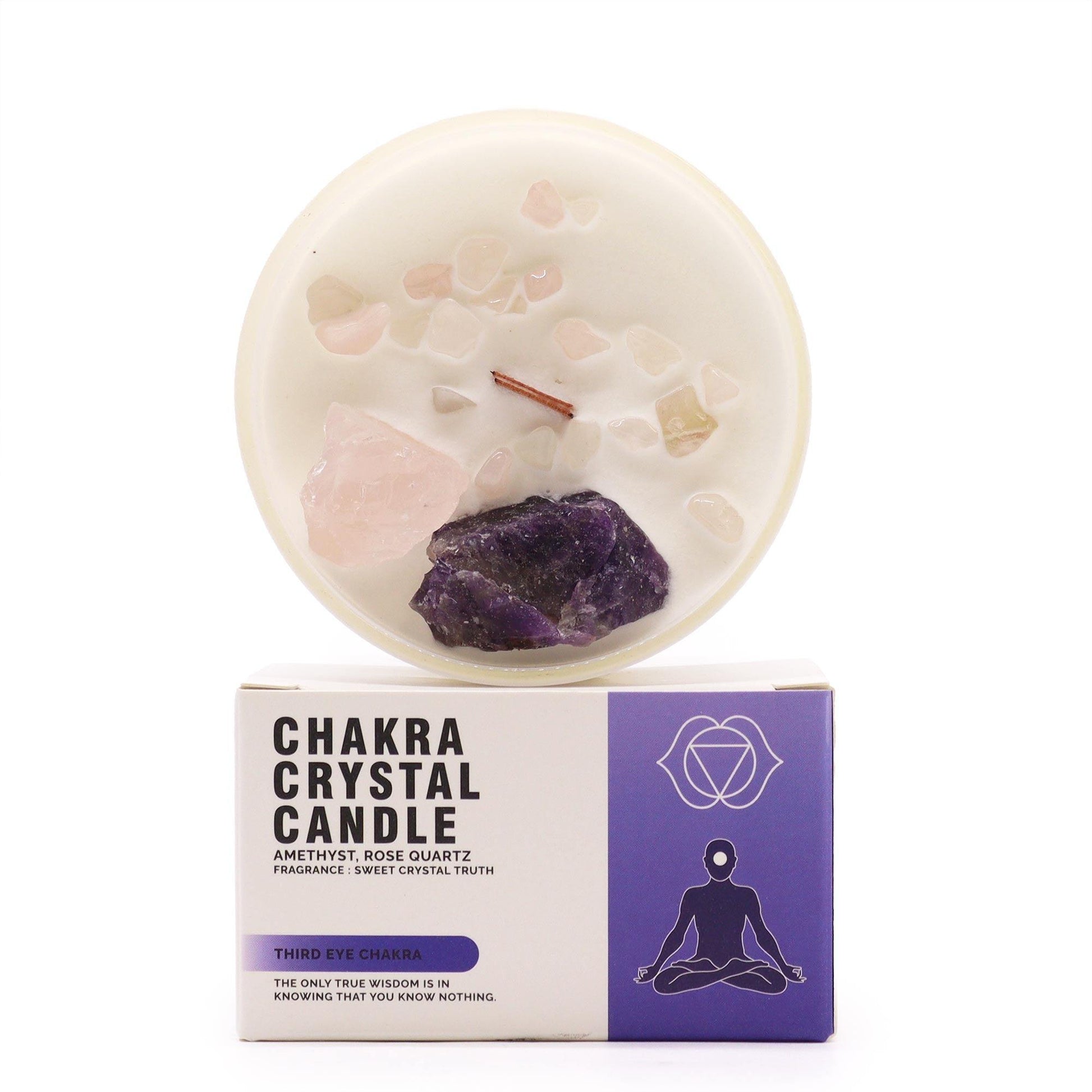 Chakra Crystal Candle - Third Eye Chakra - Crystals By Astraea