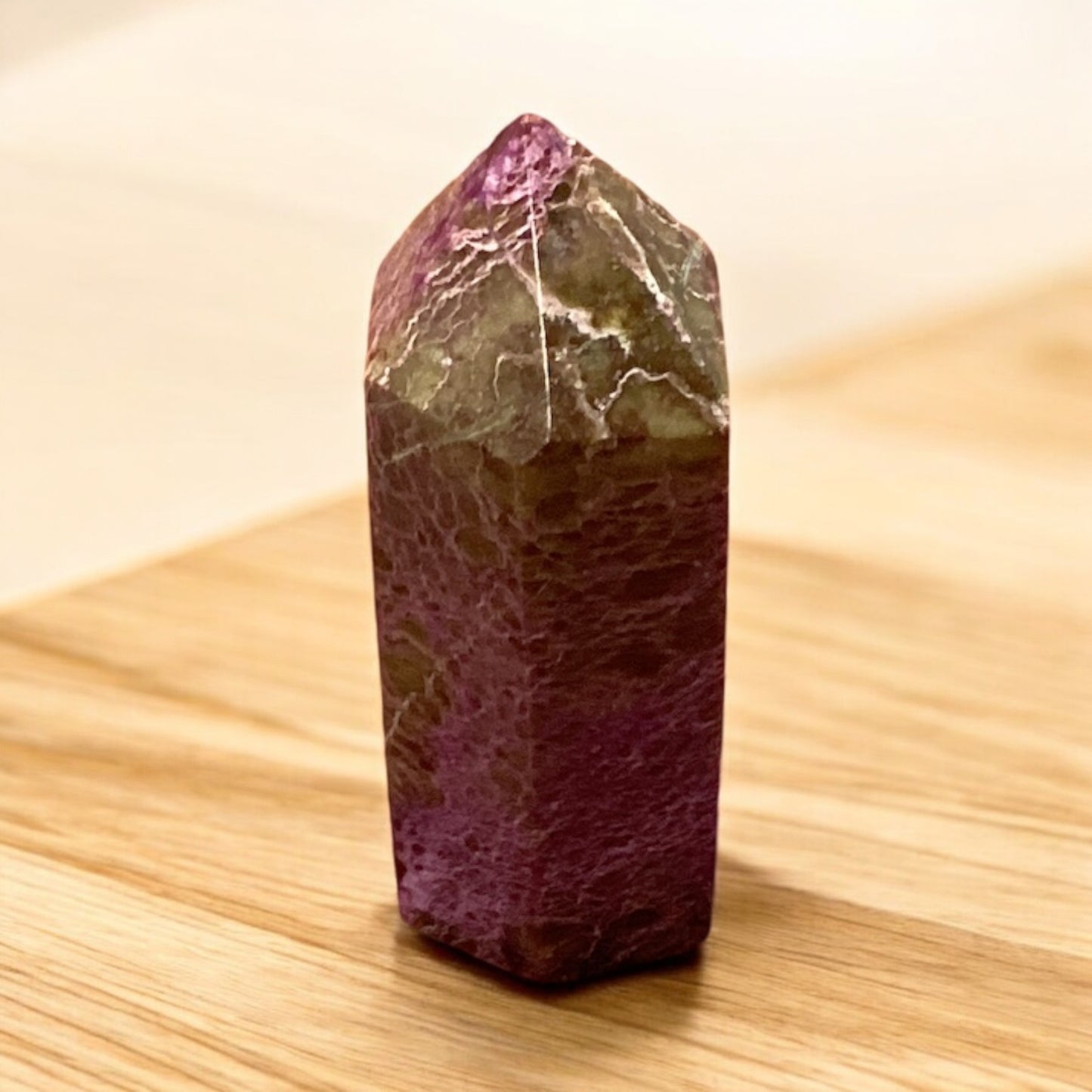 Atlantisite Energy Tower - Vibrant Green and Purple Crystal for Chakra Alignment and Stress Relief