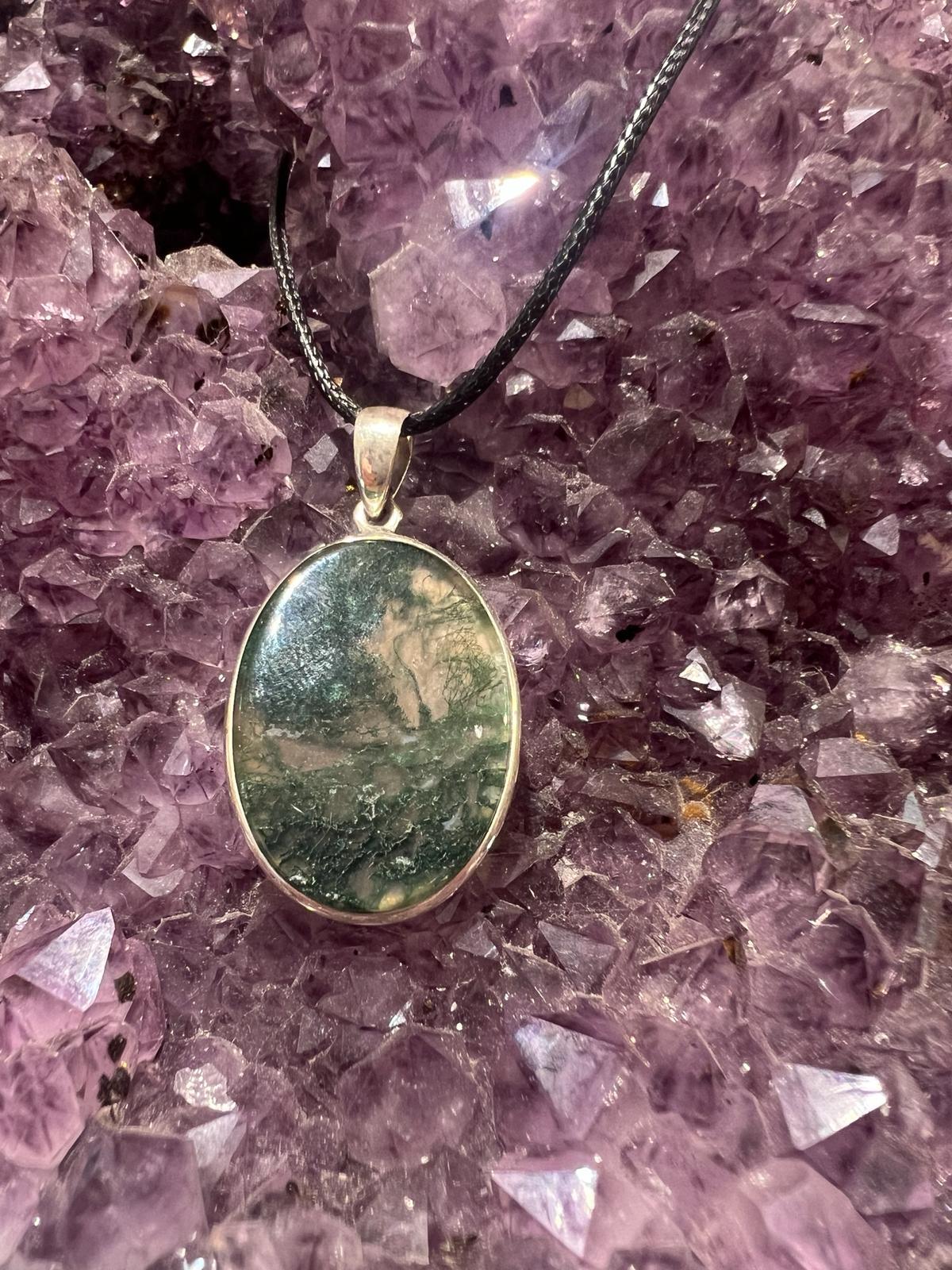 Moss Agate Pendant - Crystals By Astraea