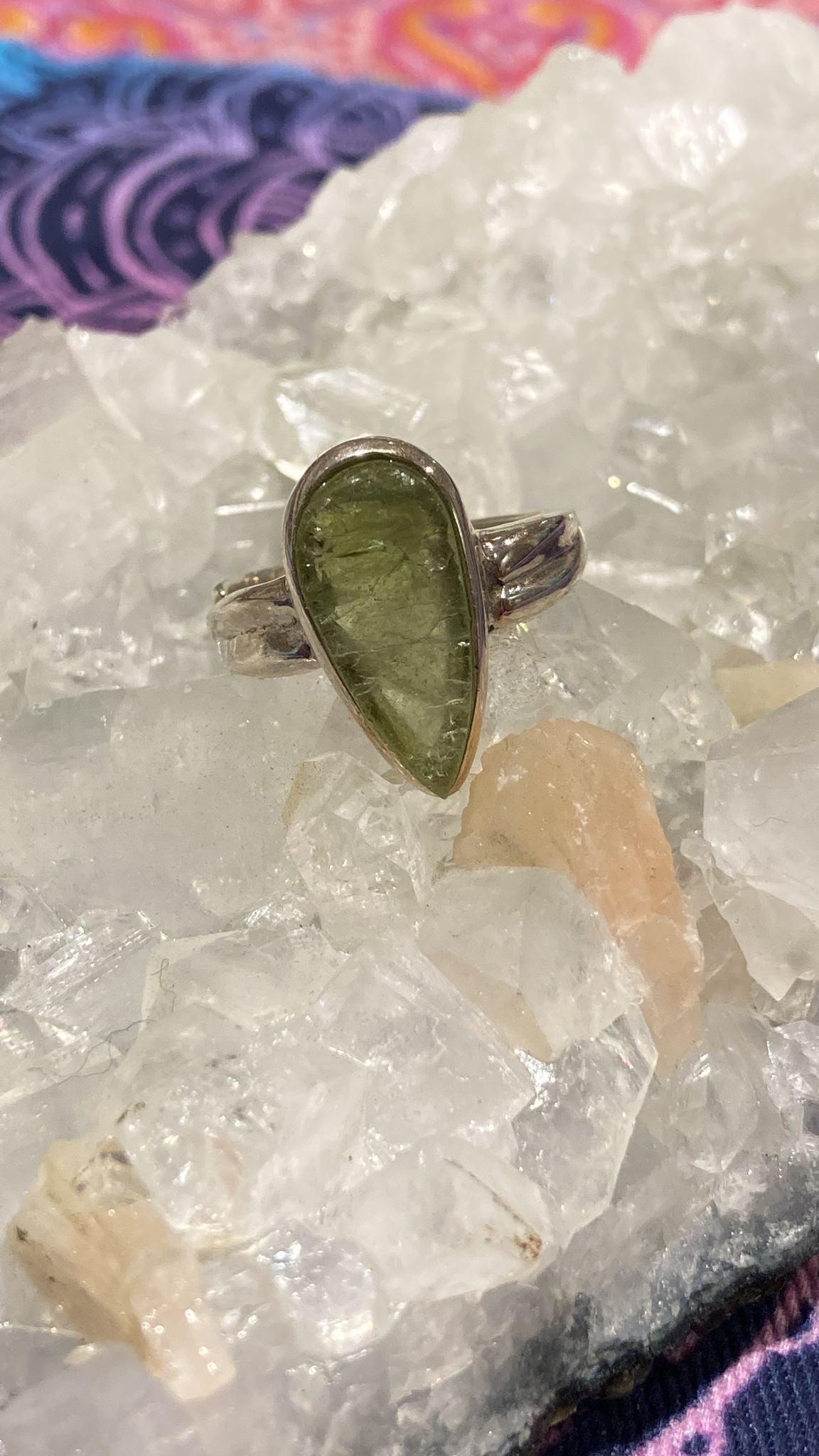 Peridot Ring ( Size Q ) - Crystals By Astraea