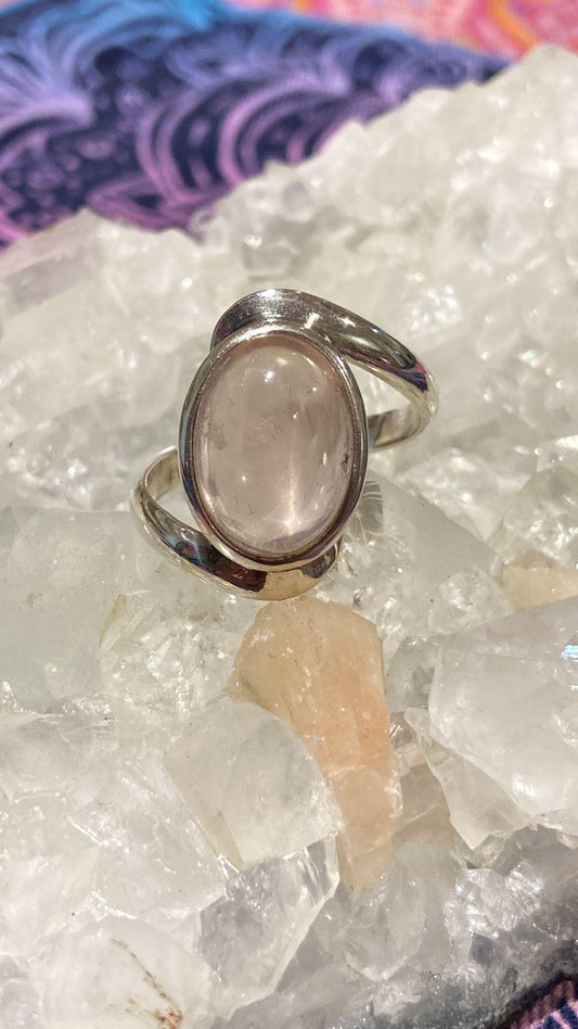 Rose Quartz Ring ( Size S ) - Crystals By Astraea