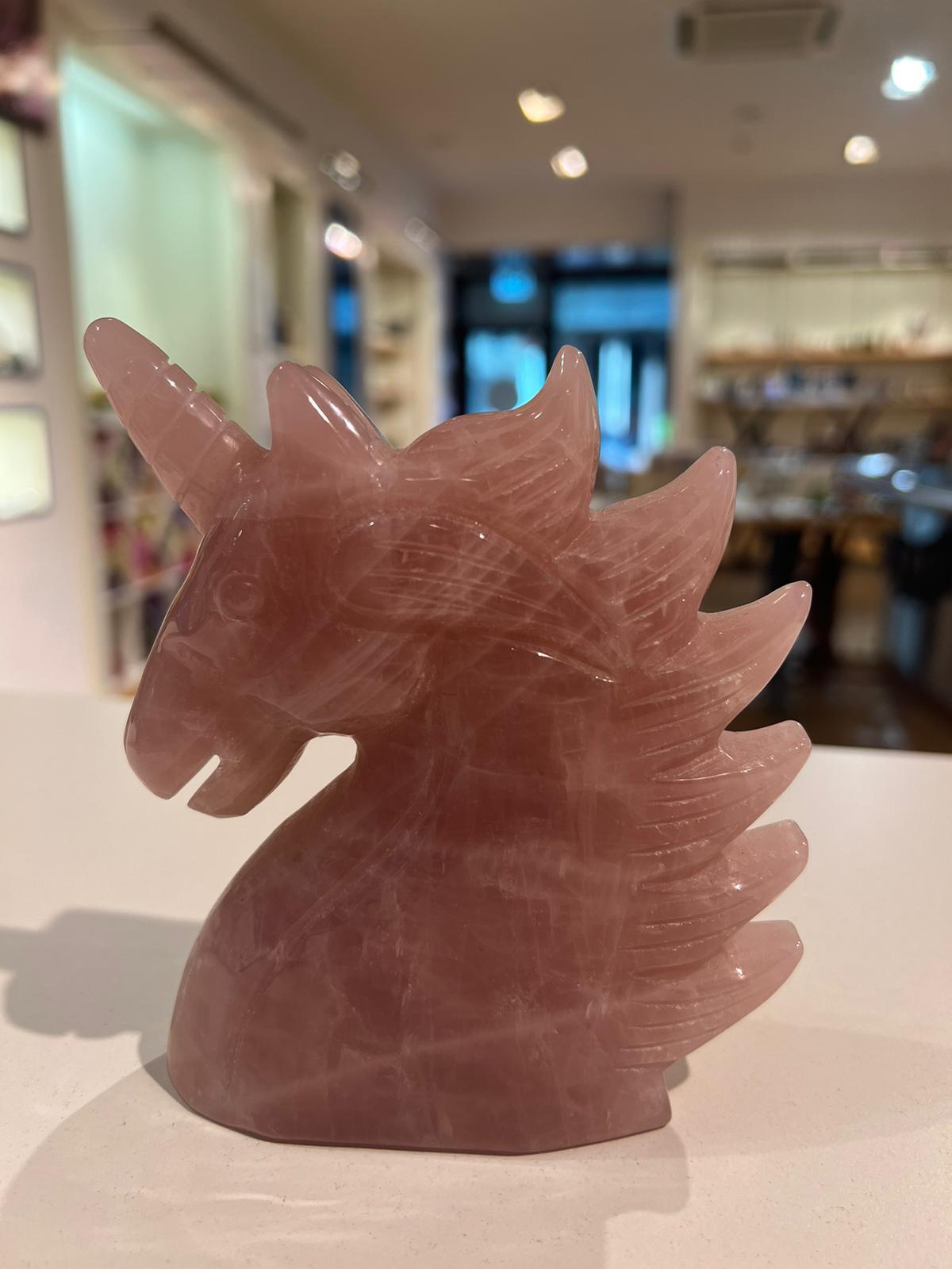 Rose Quartz Unicorn ( 693g ) - Crystals By Astraea