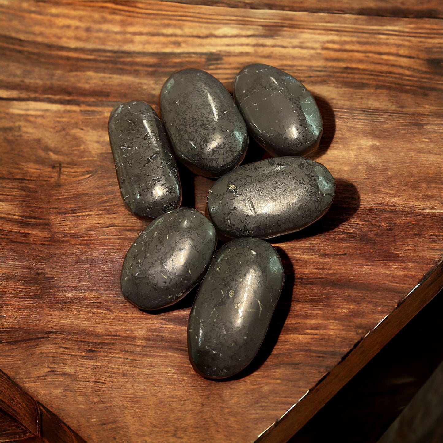 Shungite Palm Stone ( Approx 85g ) - Crystals By Astraea