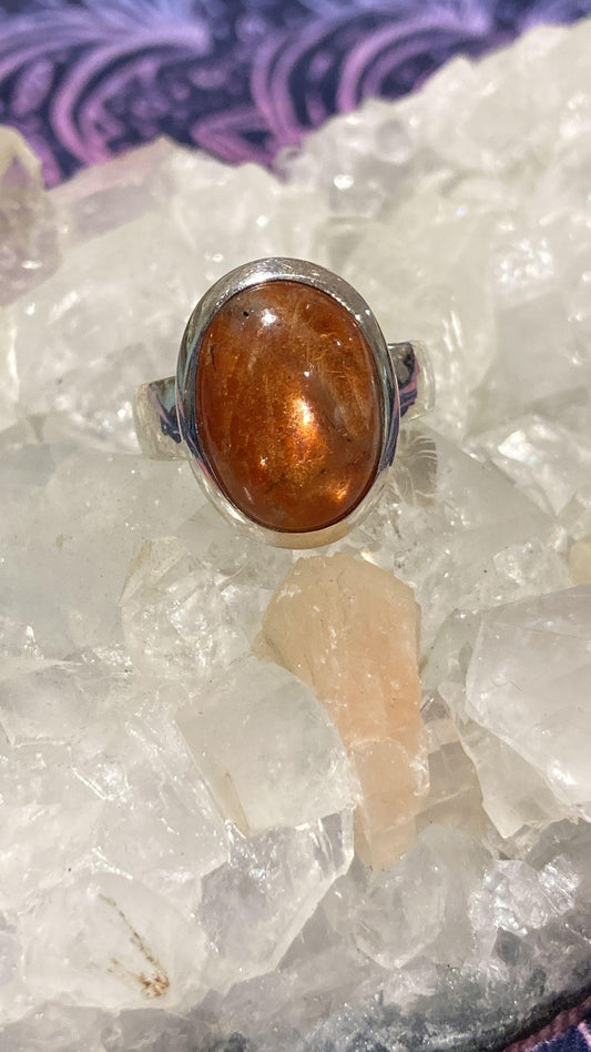 Sunstone Ring ( Size O ) - Crystals By Astraea