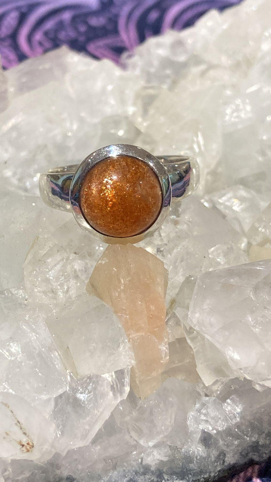 Sunstone Ring ( Size Q ) - Crystals By Astraea