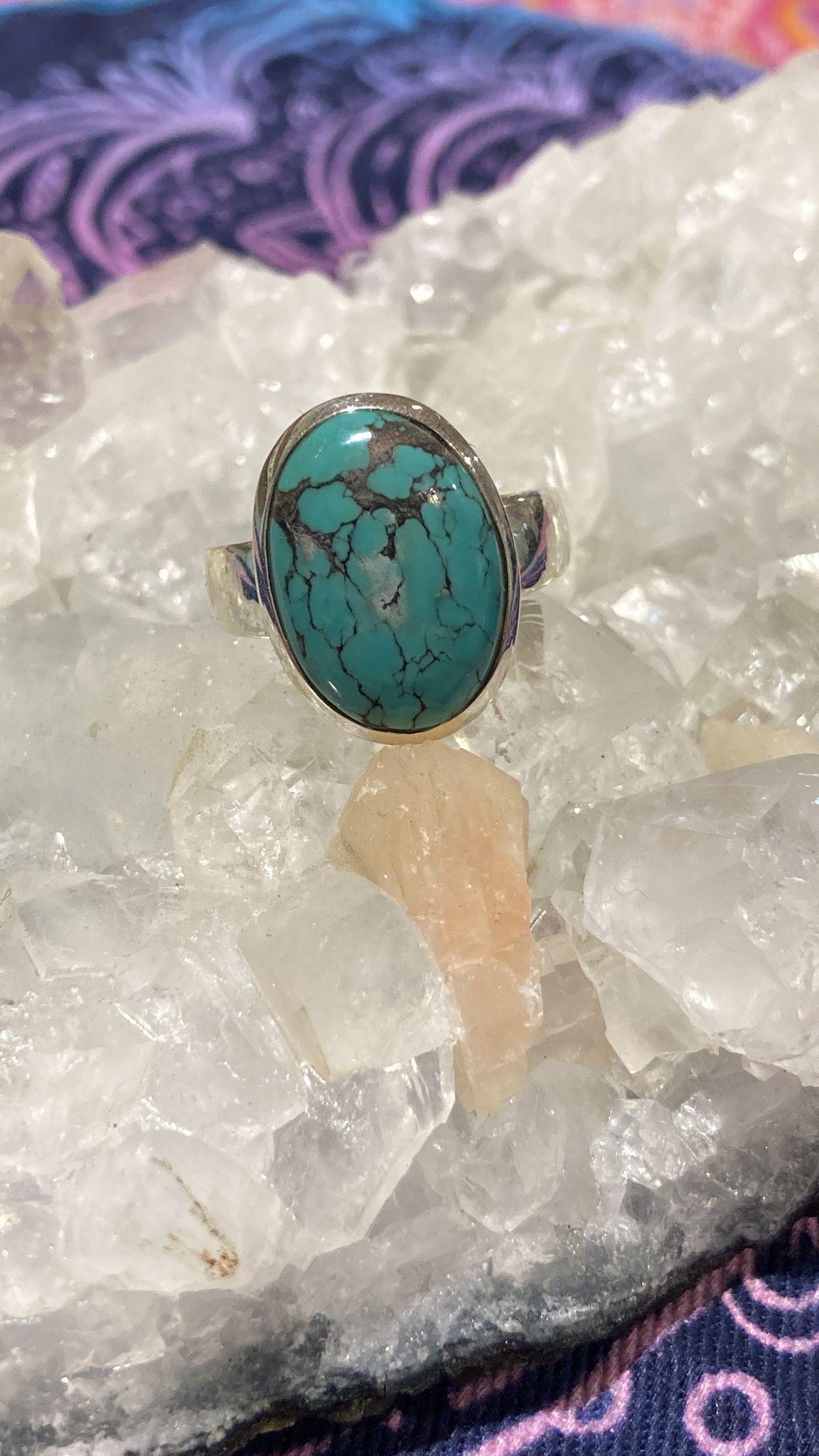 Turquoise Ring ( Size P ) - Crystals By Astraea