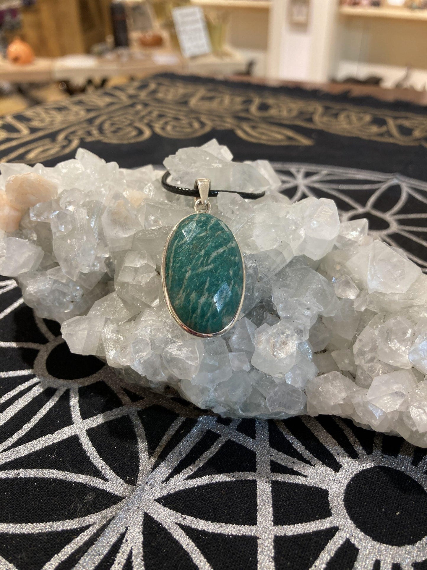 Amazonite Pendant (Silver) - Crystals By Astraea