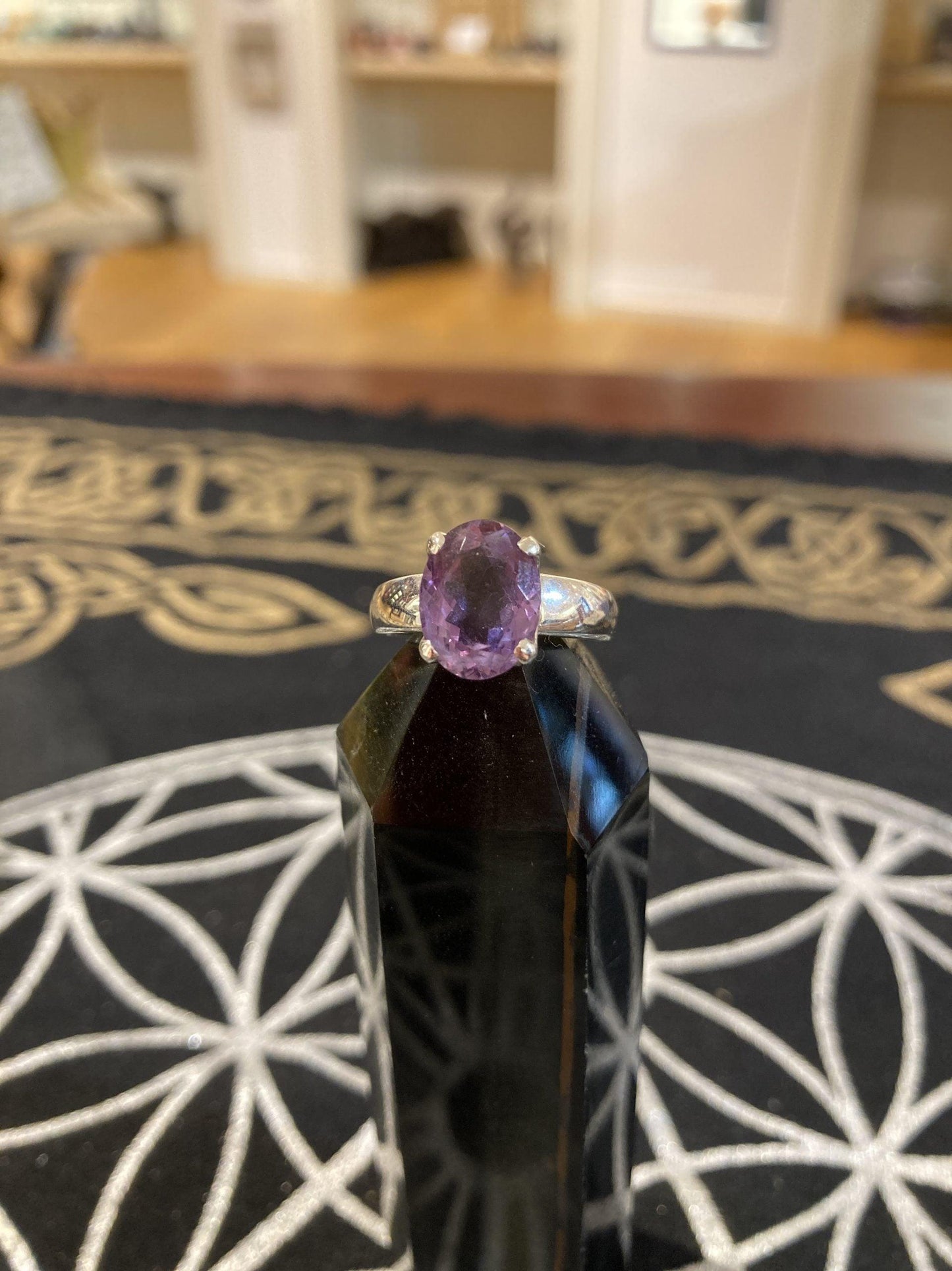 Amethyst Ring (Silver ) (Size M) - Crystals By Astraea