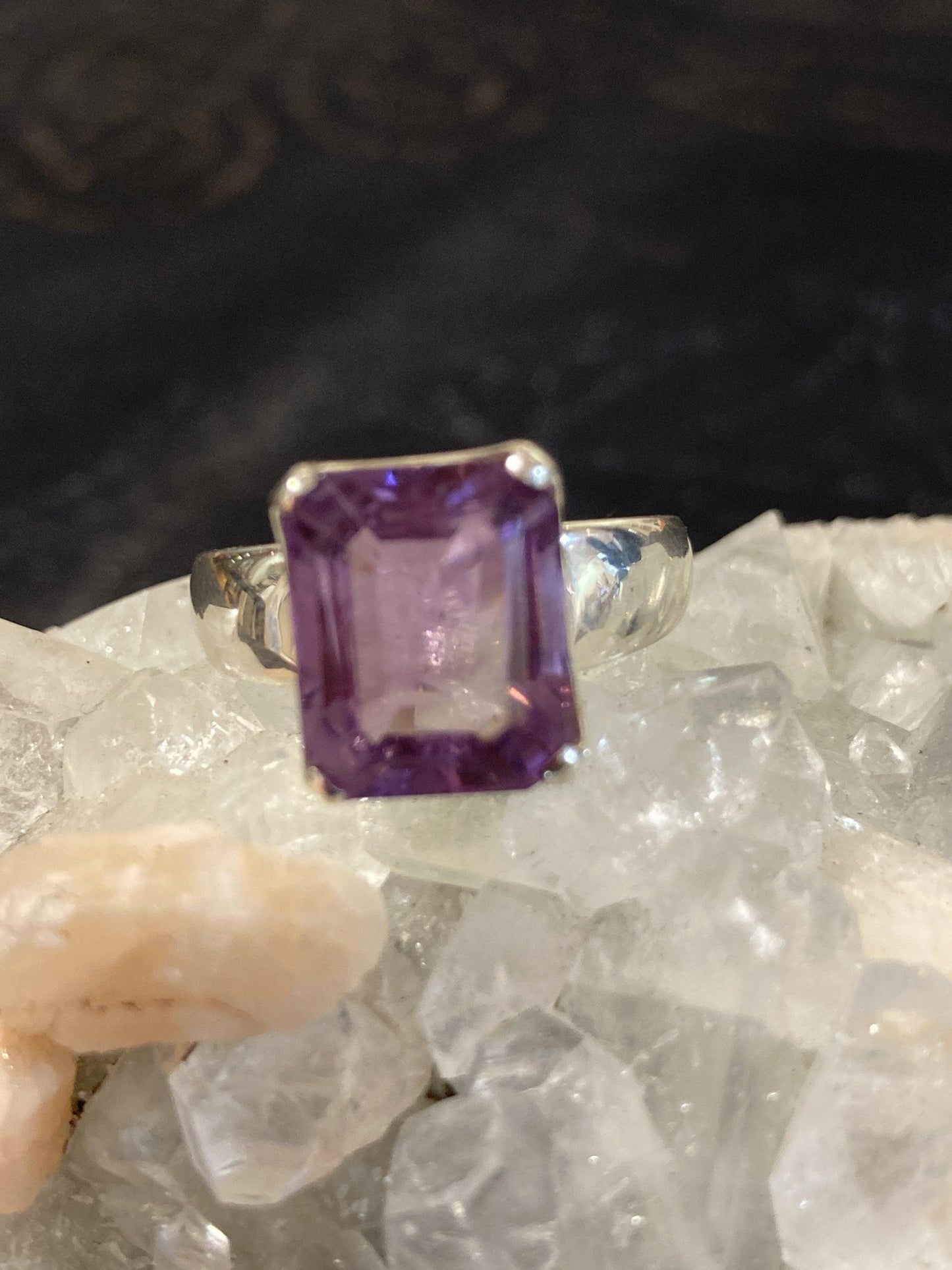 Amethyst Ring (Silver ) (Size S) - Crystals By Astraea