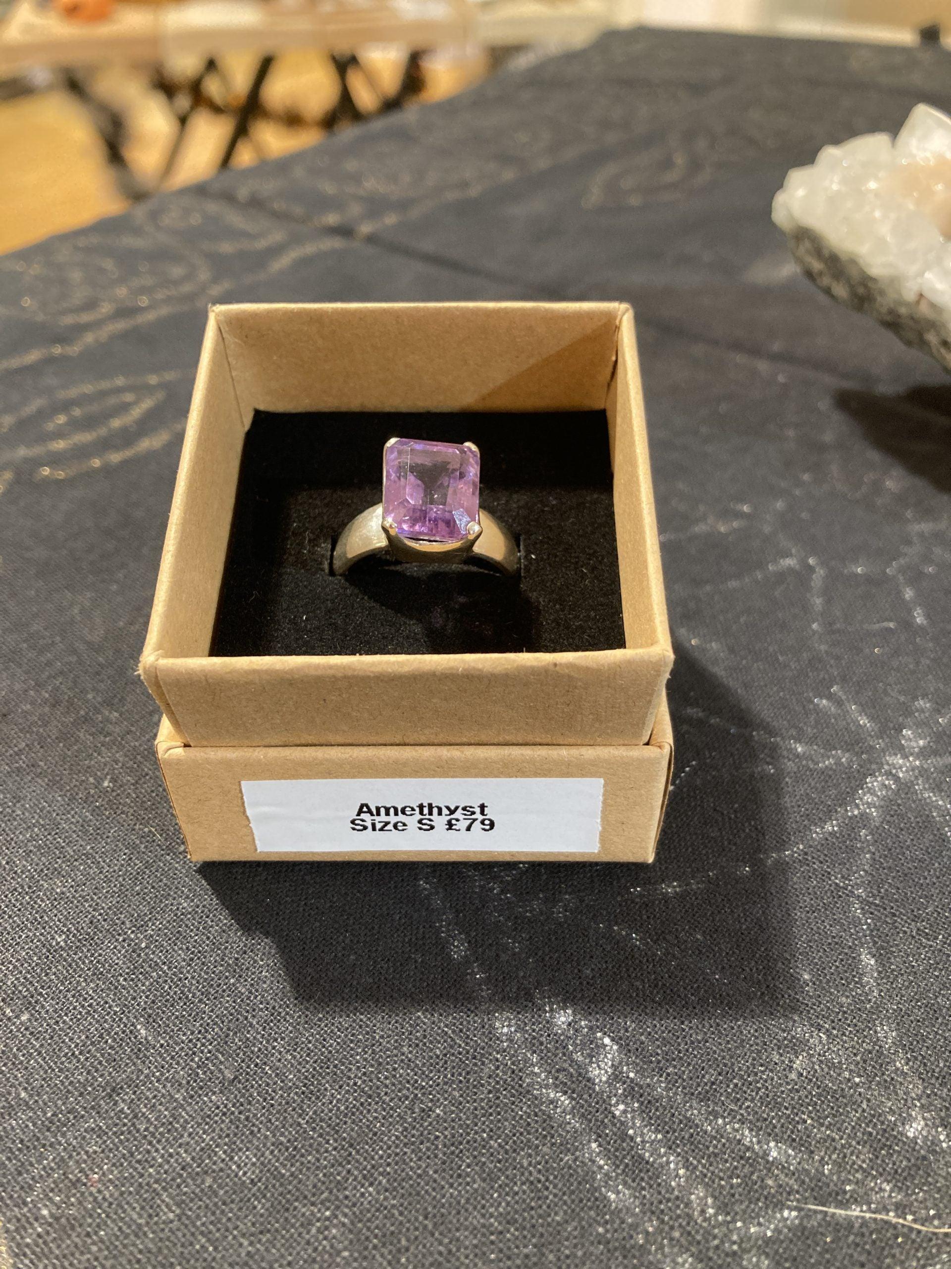 Amethyst Ring (Silver ) (Size S) - Crystals By Astraea