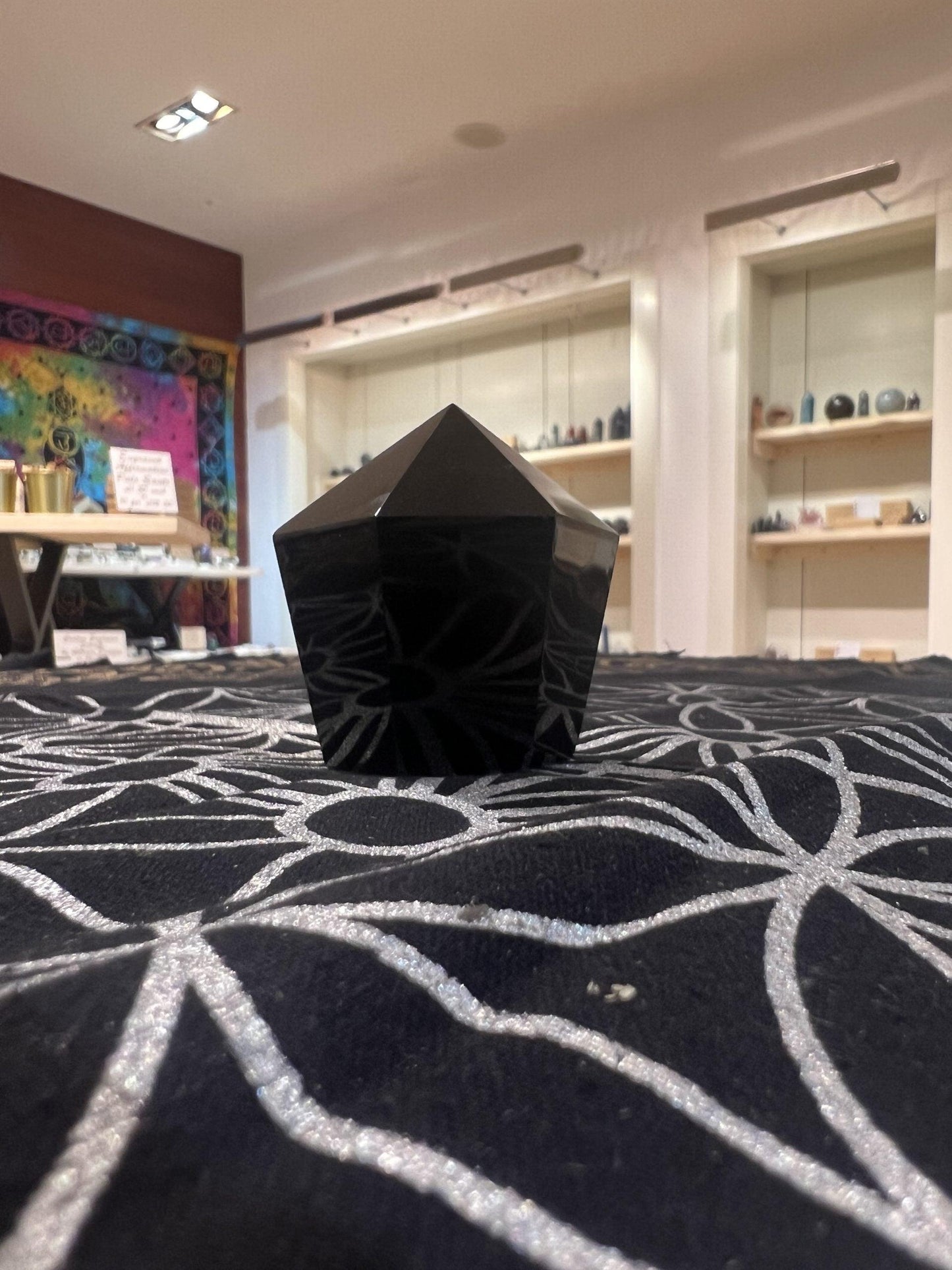 Black Obsidian Hexahedron ( 168g ) - Crystals By Astraea