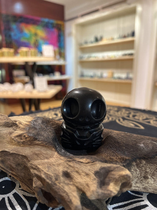 Black Obsidian Jack Head ( 133g ) - Crystals By Astraea