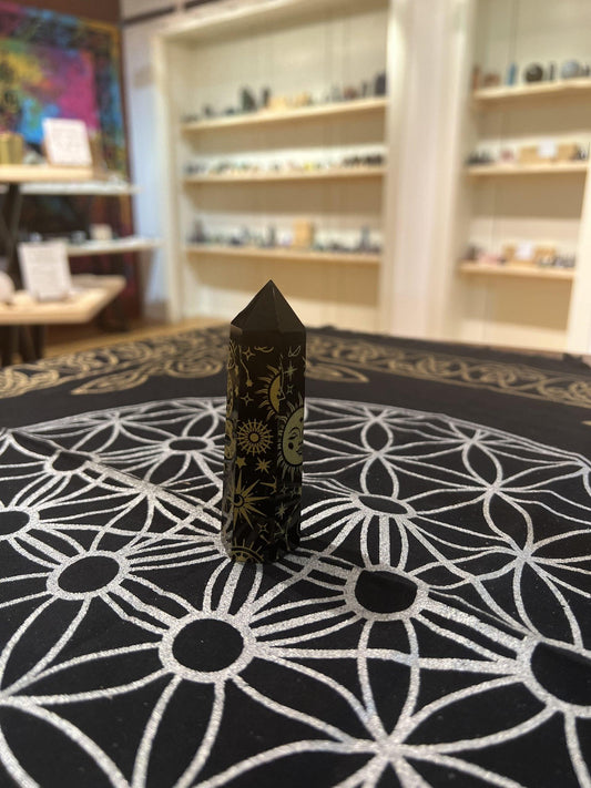 Black Obsidian Tower ( Gold 100g ) - Crystals By Astraea