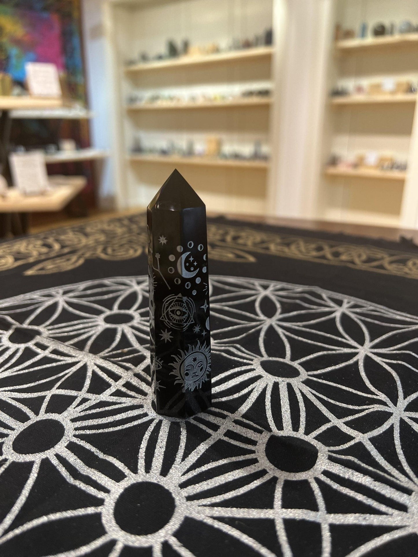 Black Obsidian Tower ( Silver 89g ) - Crystals By Astraea