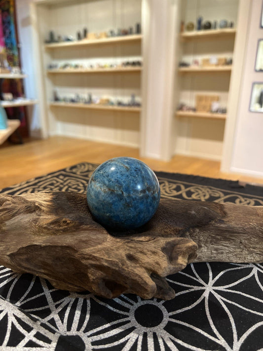 Blue Apatite Sphere ( 342g ) - Crystals By Astraea