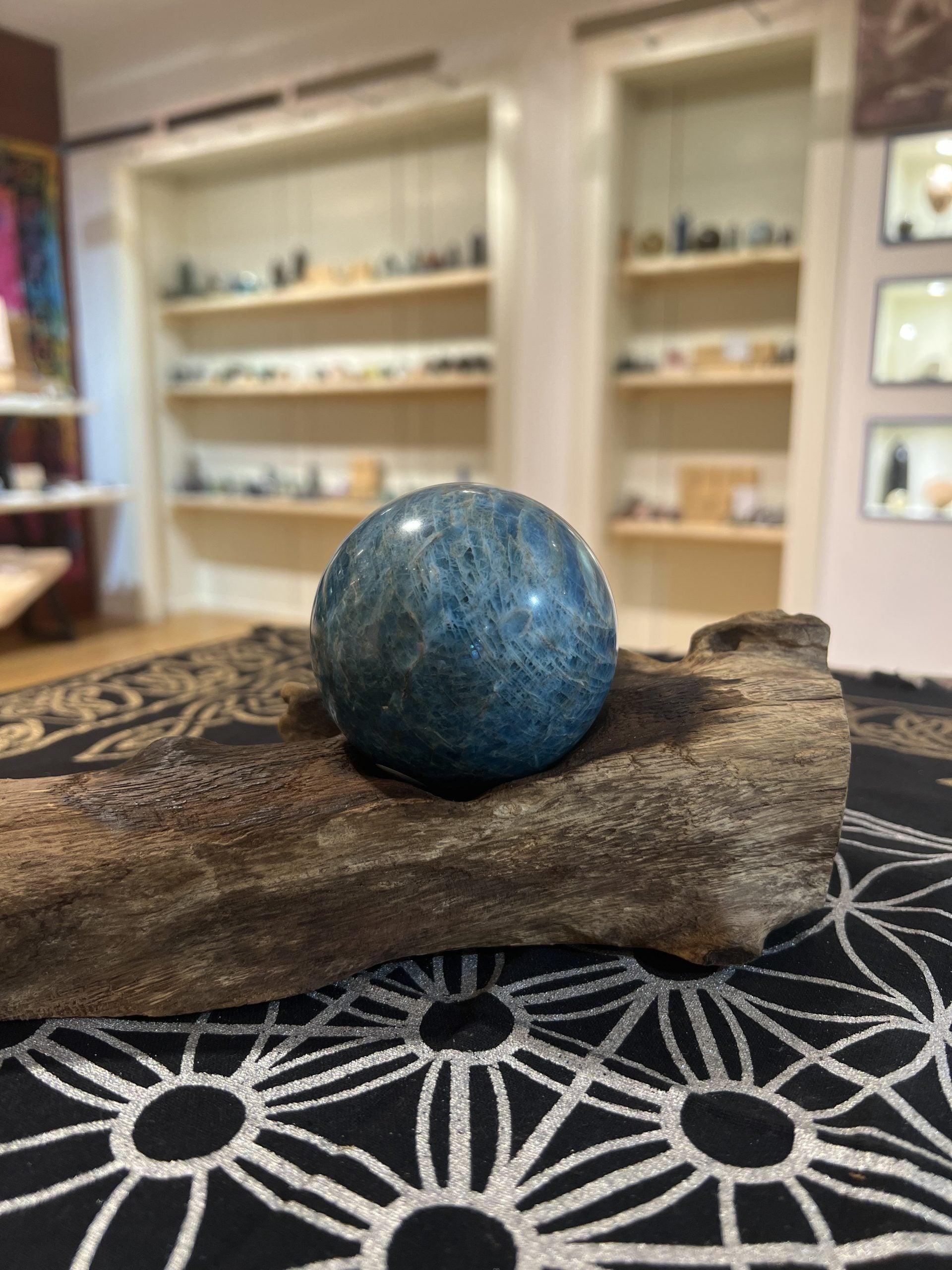 Blue Apatite Sphere ( 601g ) - Crystals By Astraea
