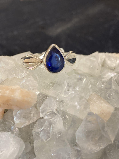 Blue Kyanite Ring (Size R) (Silver) - Crystals By Astraea