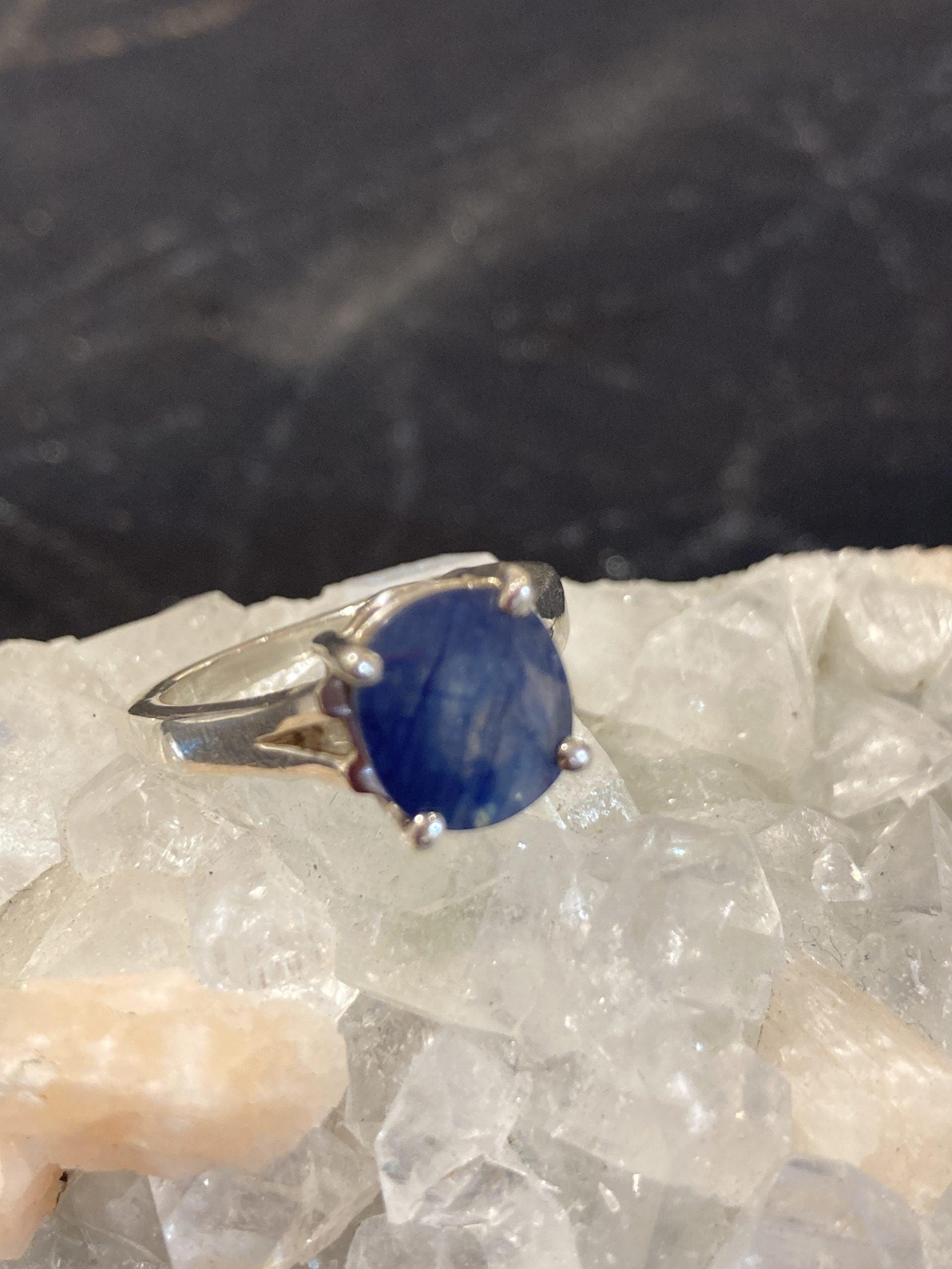 Blue Sapphire Ring (Size N) (Silver) - Crystals By Astraea