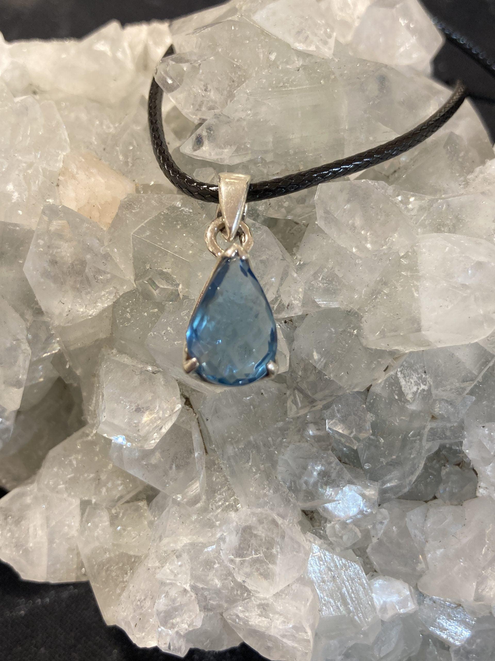 Blue Topaz Pendant (Silver) - Crystals By Astraea