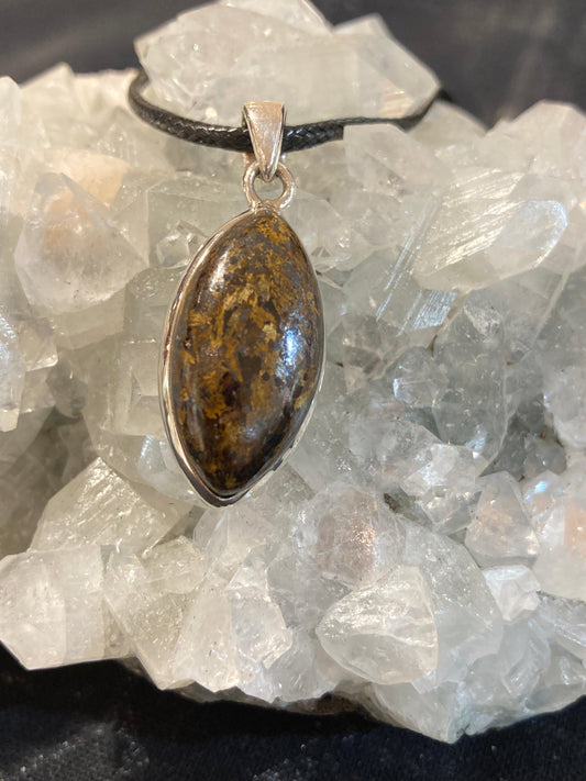 Bronzite Pendant (Silver) - Crystals By Astraea