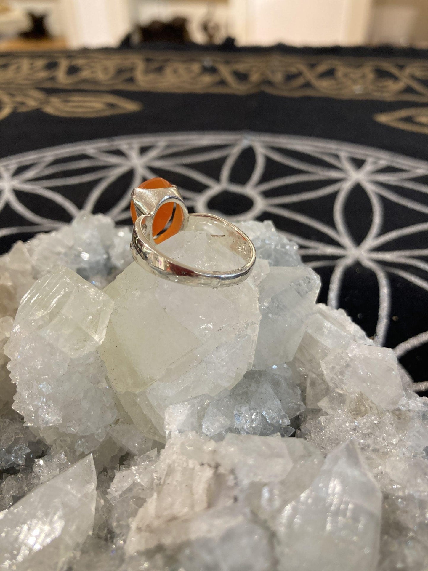 Carnelian Ring (Silver - Size Q) - Crystals By Astraea