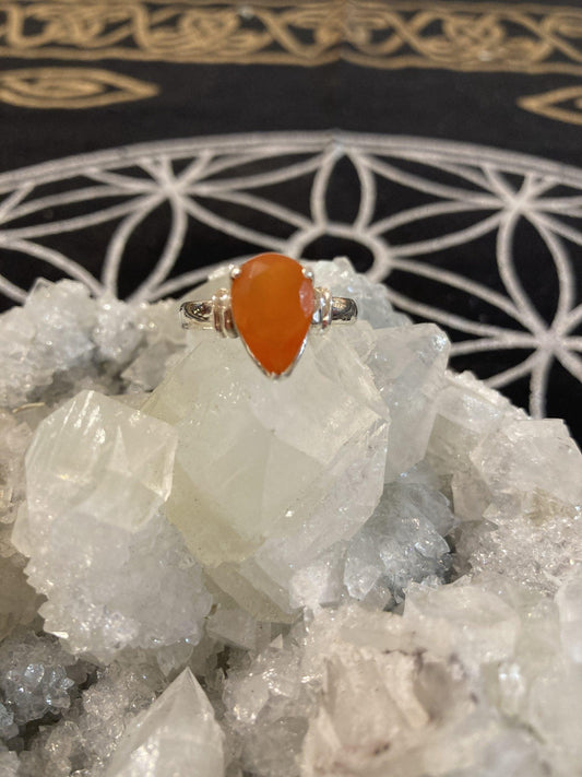 Carnelian Ring (Size Q) - Crystals By Astraea