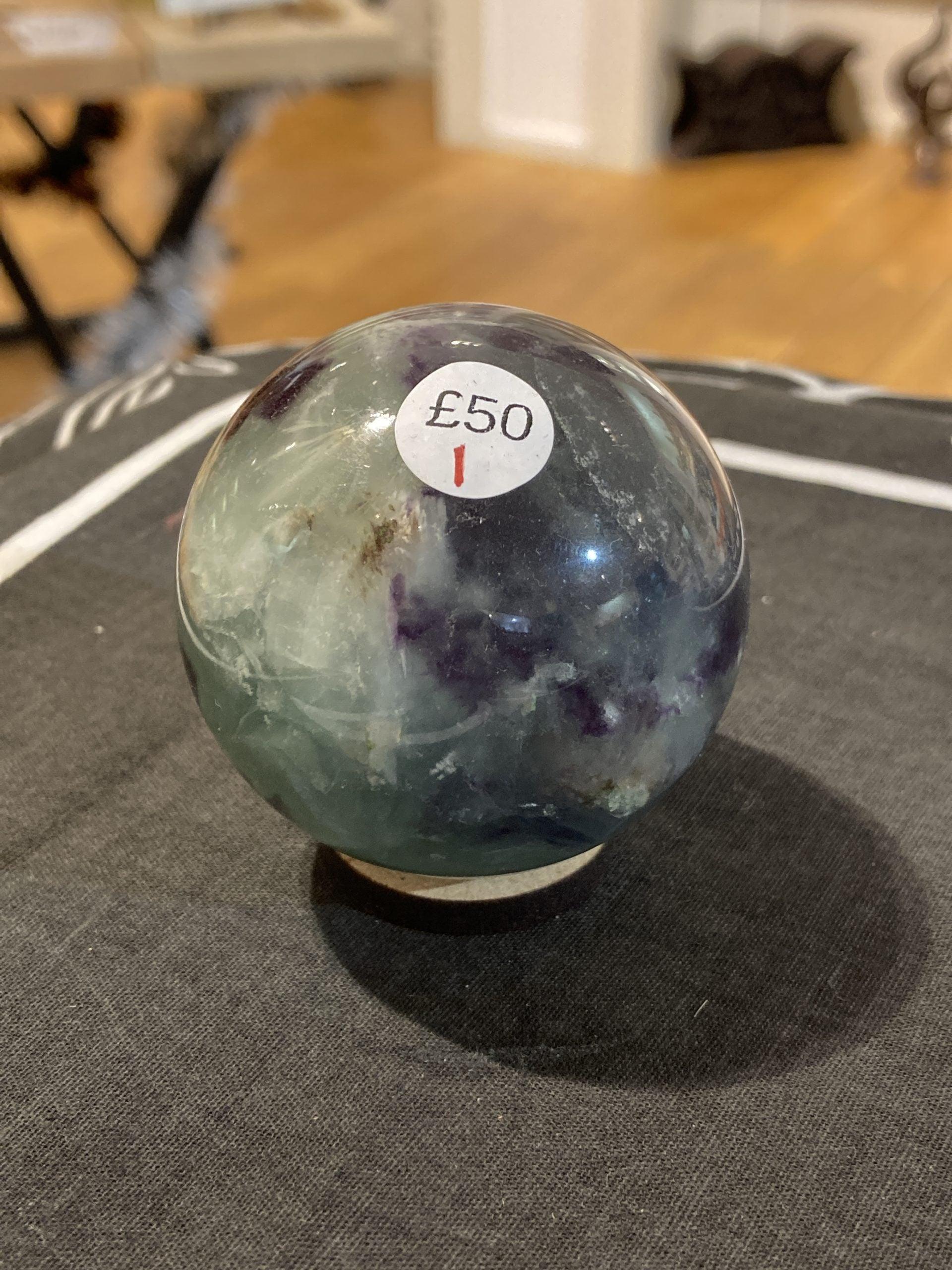 Fluorite Sphere ( Snowflake ) (250g) - Crystals By Astraea