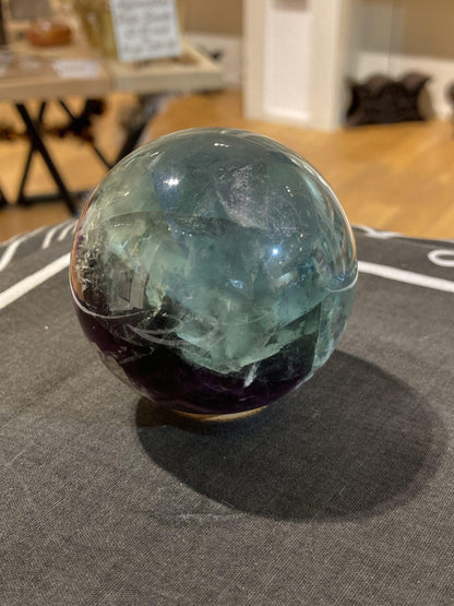 Fluorite Sphere ( Snowflake ) (430g) - Crystals By Astraea