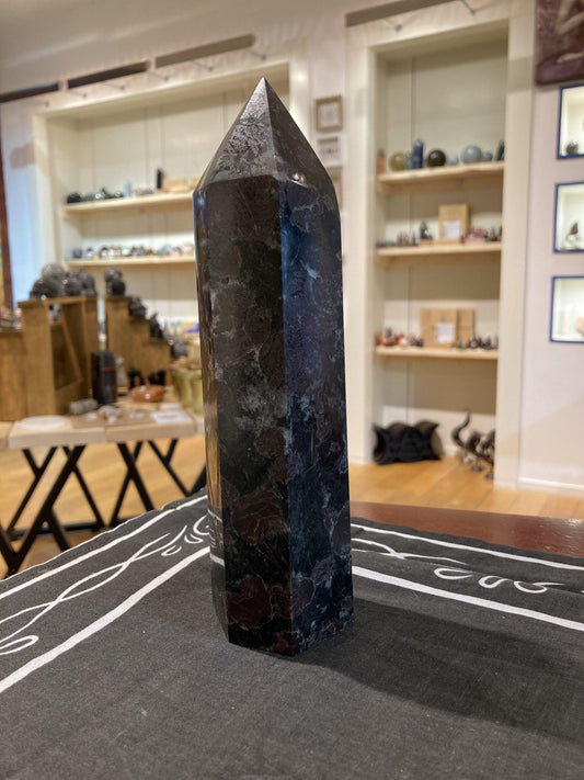 Garnet & Arfvedsonite Tower (1.18kg) - Crystals By Astraea