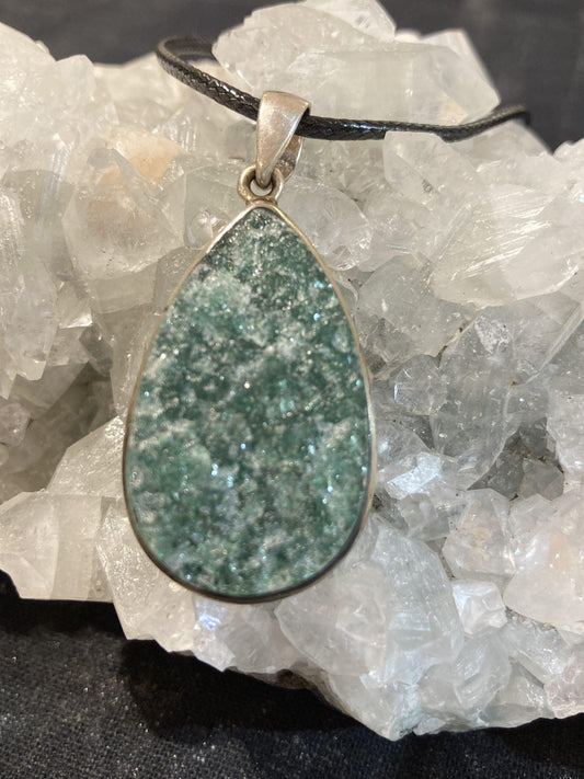 Green Aventurine Raw Pendant (Silver) - Crystals By Astraea