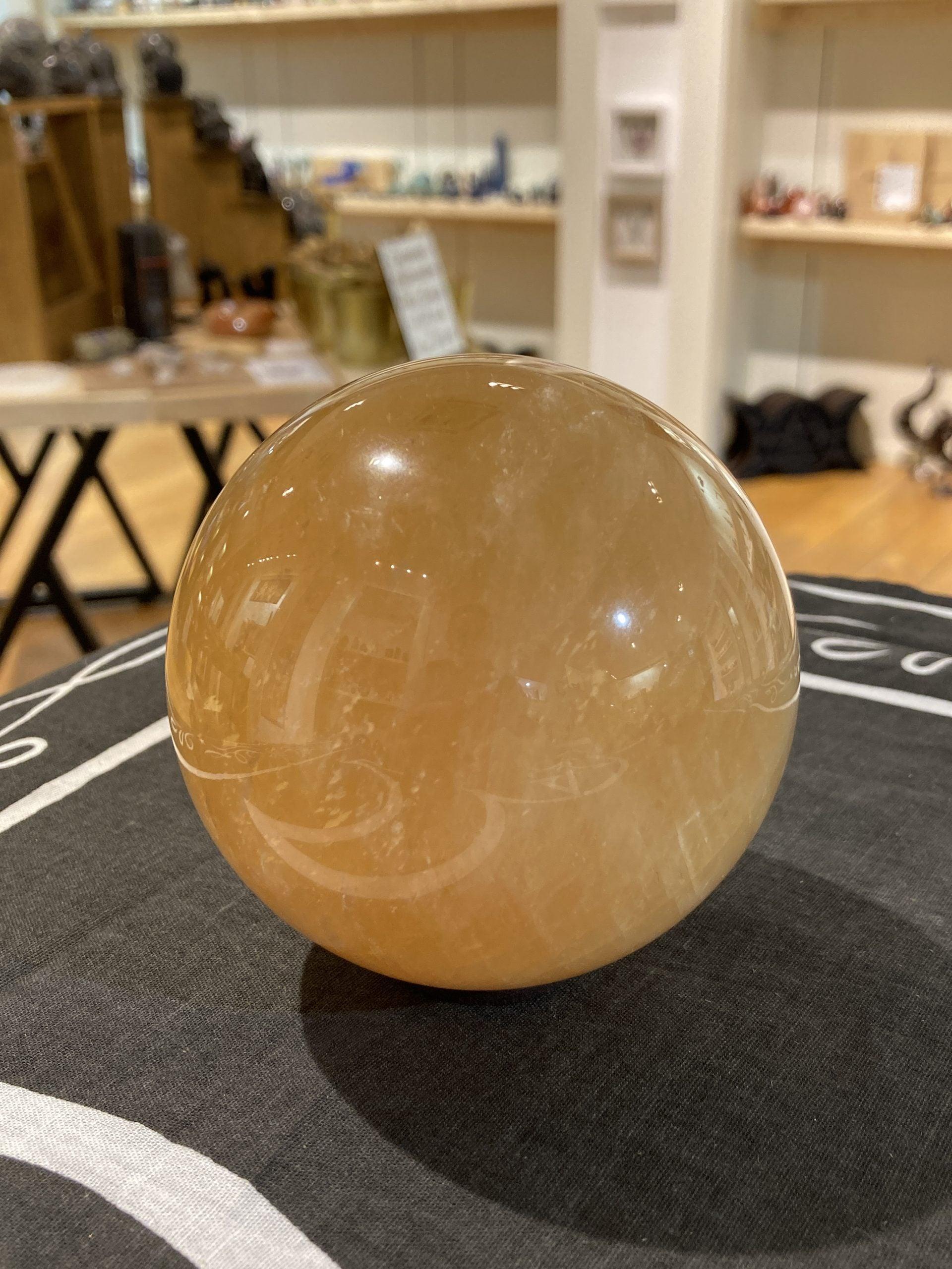 Honey Calcite Sphere (1.2kg) - Crystals By Astraea