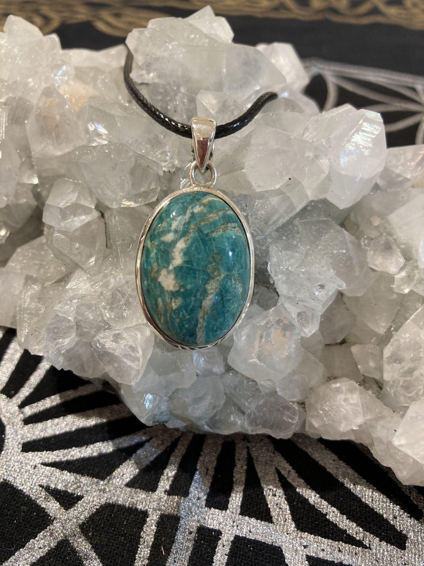 Amazonite Pendant (Silver) - Crystals By Astraea