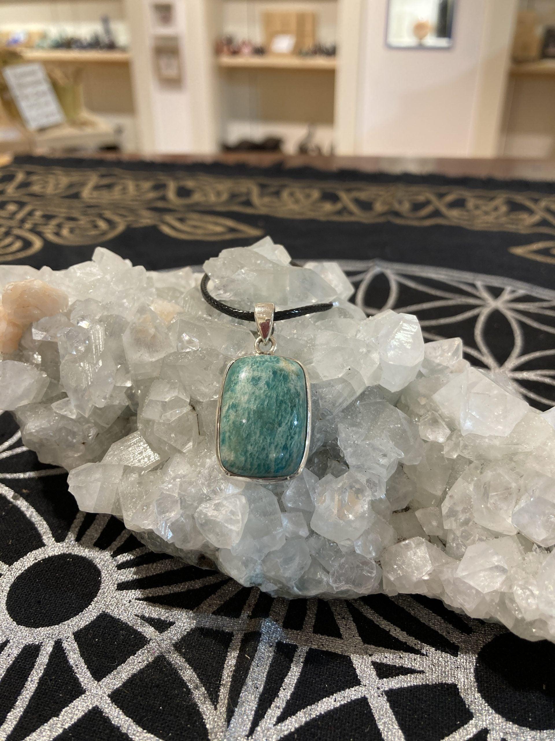 Amazonite Pendant (Silver) - Crystals By Astraea