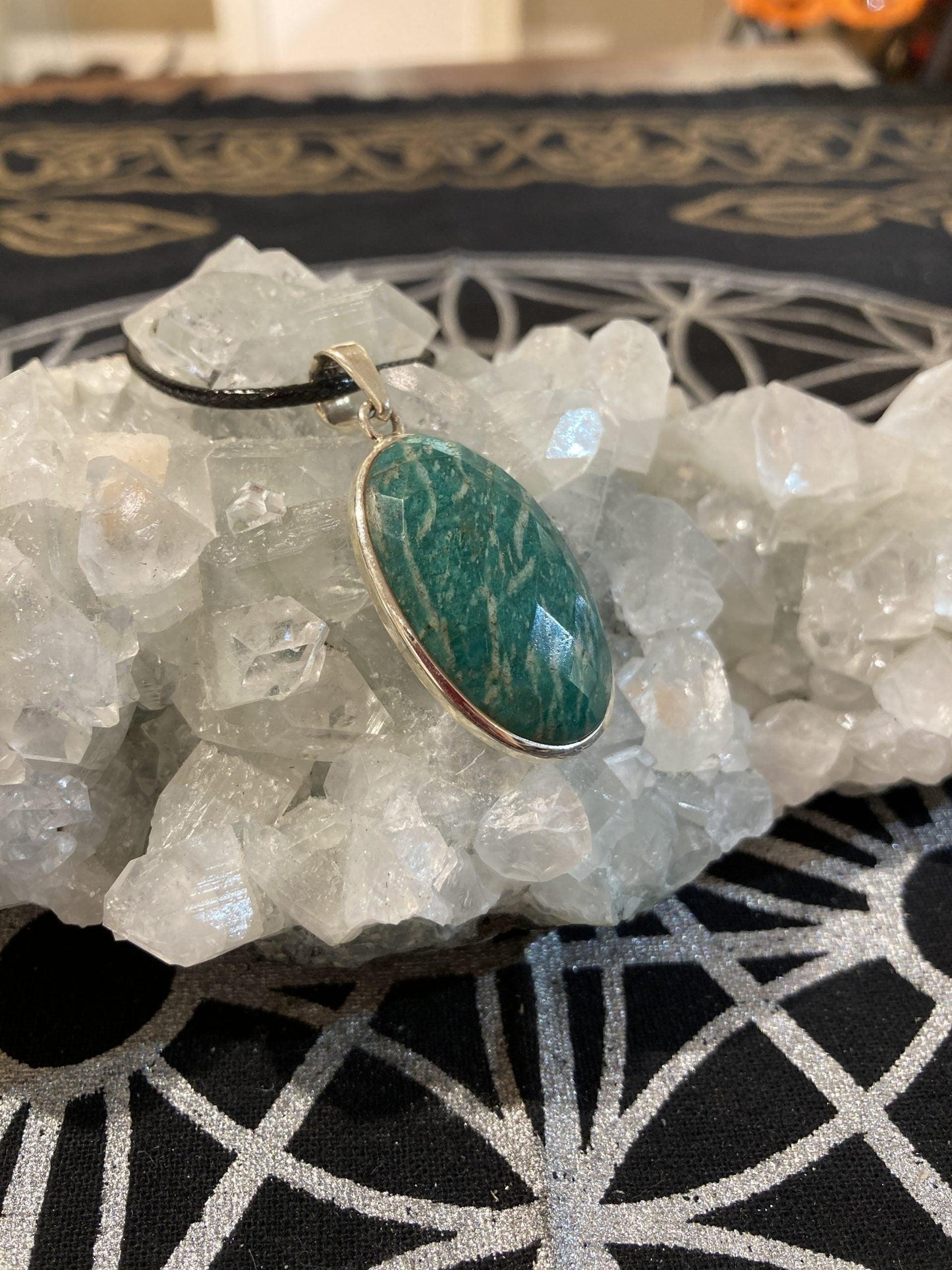 Amazonite Pendant (Silver) - Crystals By Astraea