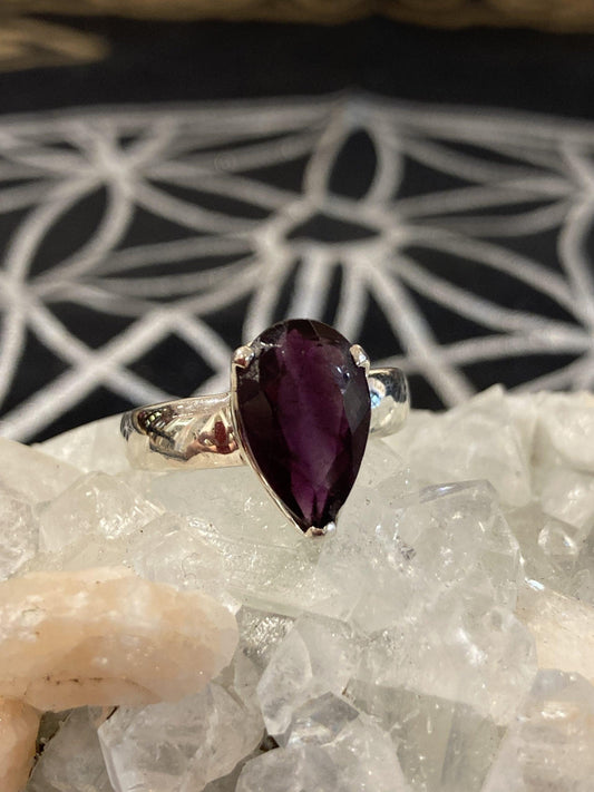 Amethyst Ring (Silver ) (Size Q) - Crystals By Astraea