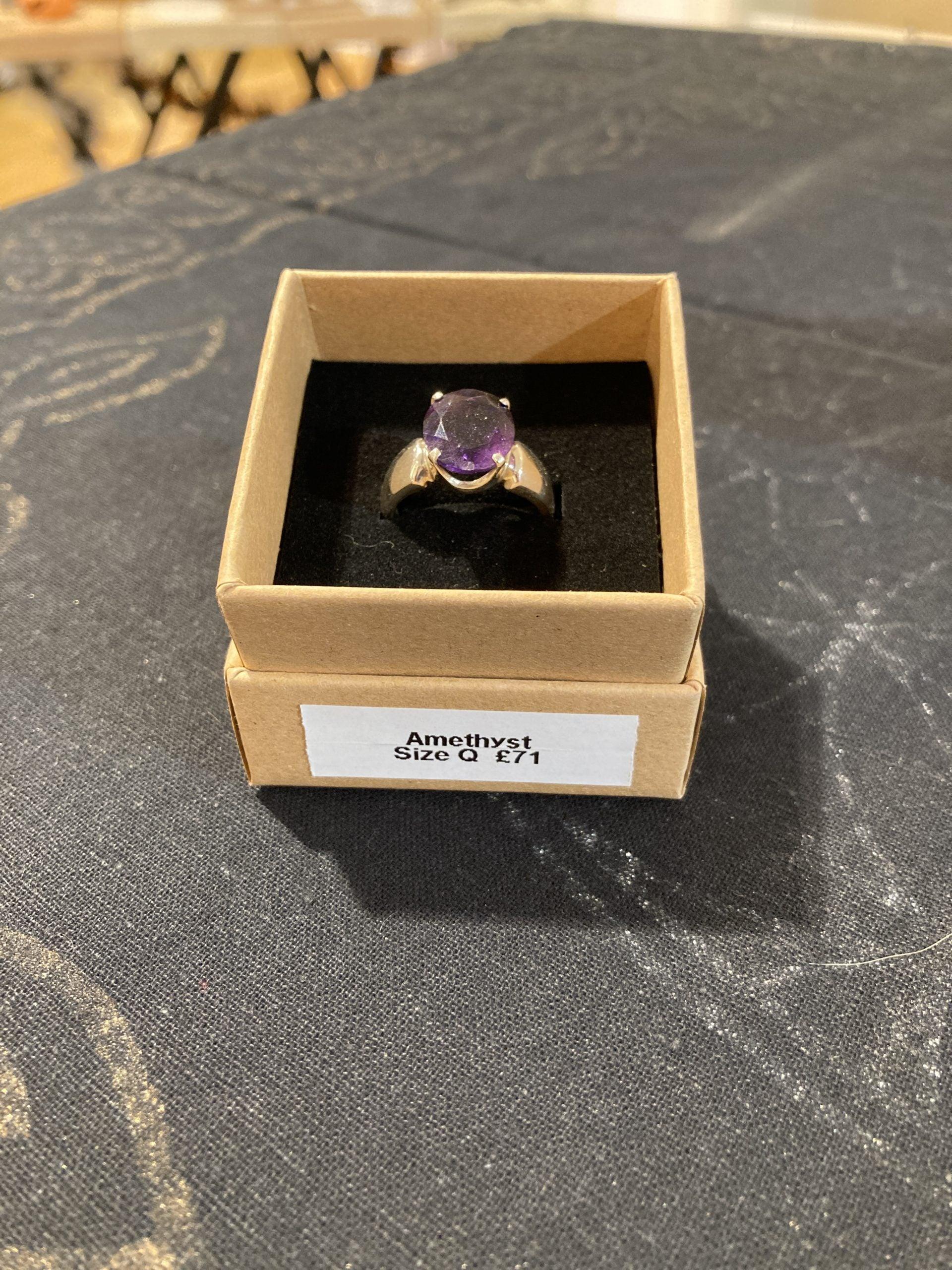 Amethyst Ring (Silver ) (Size Q) - Crystals By Astraea