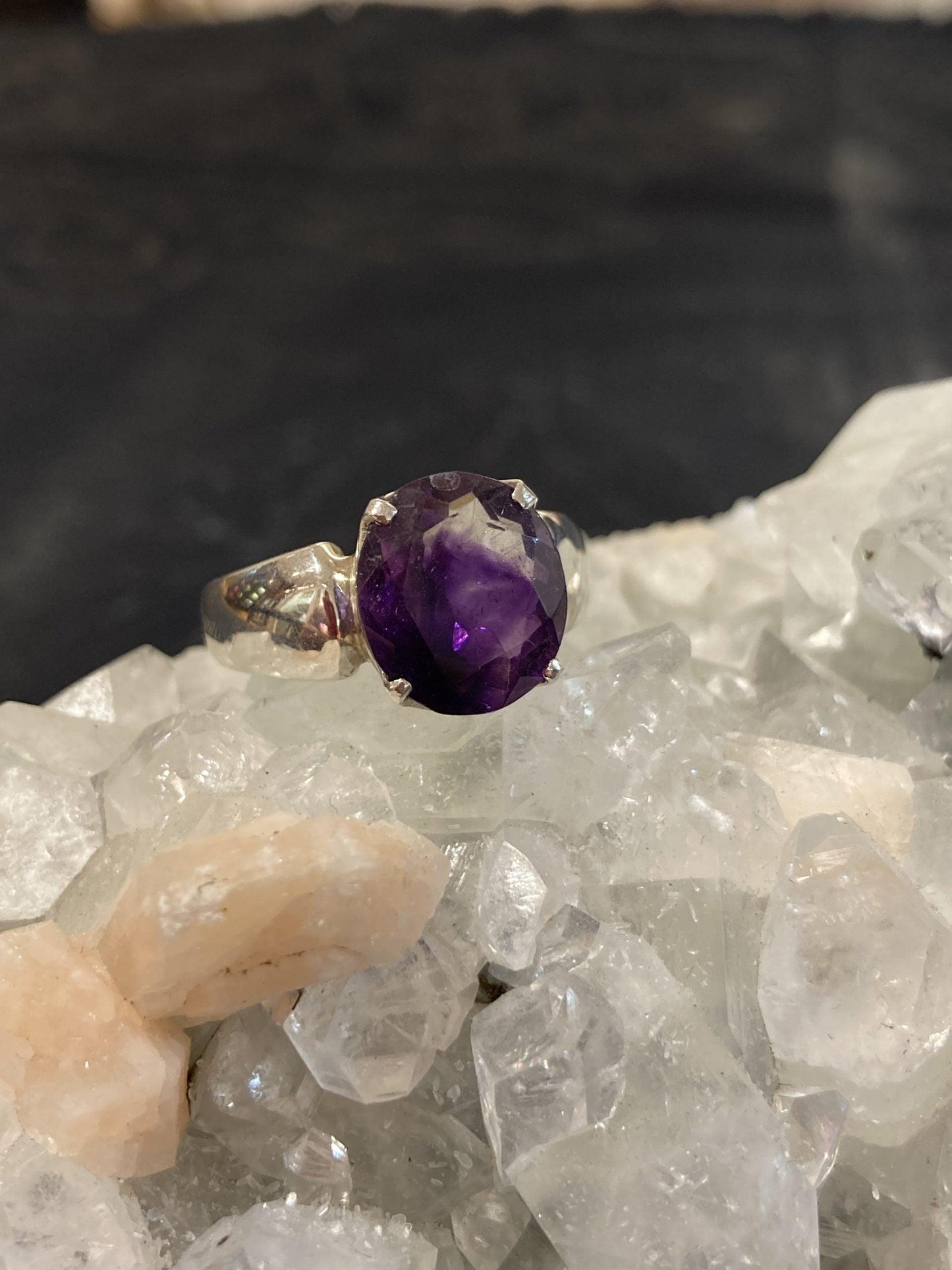 Amethyst Ring (Silver ) (Size Q) - Crystals By Astraea