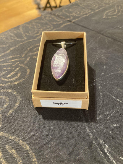 Amethyst Raw Pendant (Silver ) - Crystals By Astraea