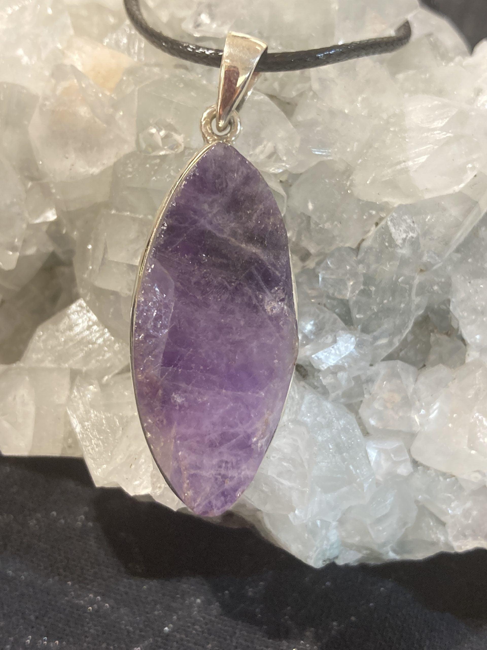 Amethyst Raw Pendant (Silver ) - Crystals By Astraea