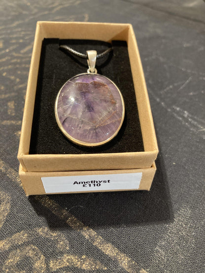 Amethyst Pendant (Silver ) - Crystals By Astraea