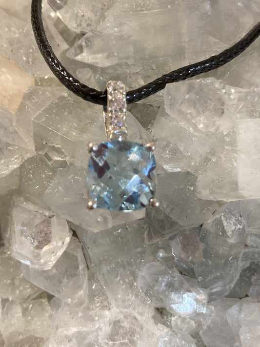 Blue Topaz Pendant (Silver) - Crystals By Astraea