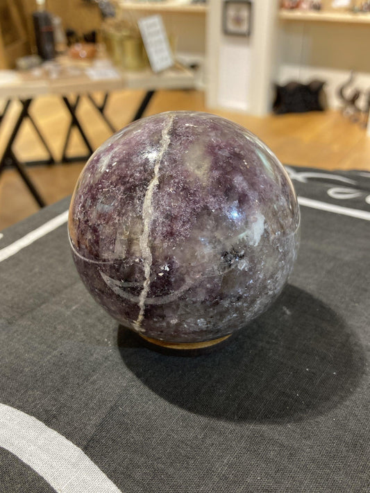 Lepidolite Sphere (515g) - Crystals By Astraea