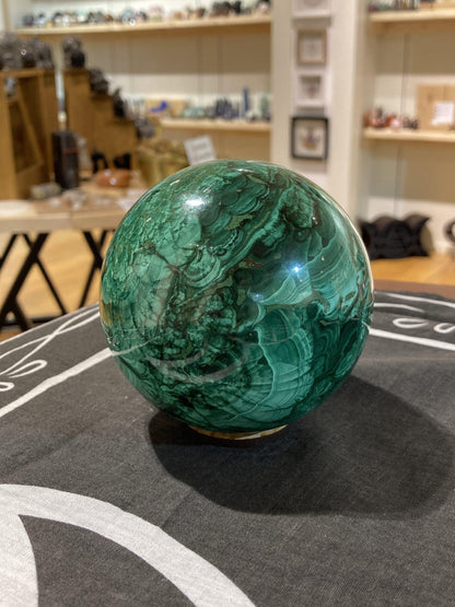 Malachite Sphere (1.45kg) - Crystals By Astraea
