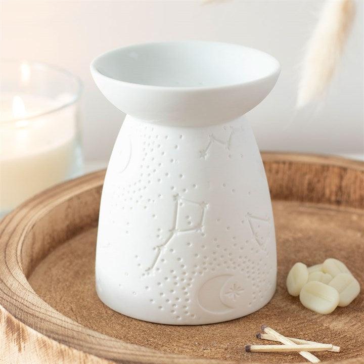 White Ceramic Constellation Oil Burner - Crystals By Astraea